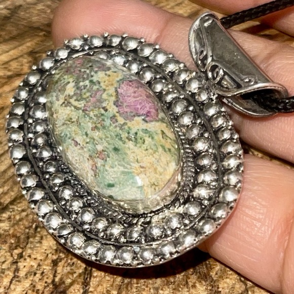 Ruby Fuschite Pendant 1 7/8”x 2” - Picture 8 of 12